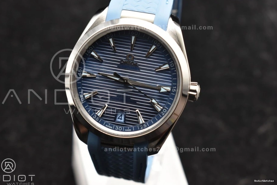 41mm A8900 1:1 on Terra Super 515 Rubber Dial Edition VSF Strap Blue Best Aqua Summer Blue Lightweight Clone 0208